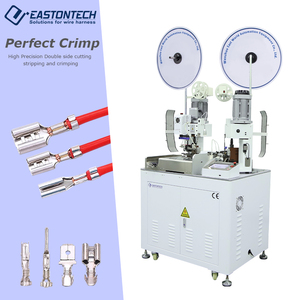 Nhà Máy Độ Chính Xác Cao Tự Động Đôi Đầu Cả Hai Hai Đầu Dây Cáp Thiết Bị Đầu Cuối Uốn Tóc Bồng Kết Nối Máy Ép Cho AWG28-12 - Product Image 1