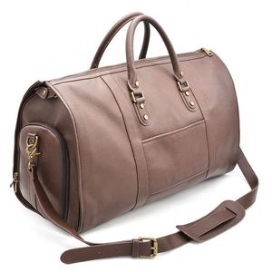 Muestra gratuita de bolsa de lona multifuncional de lujo personalizada de PU y nailon, bolsa de almacenamiento de ropa, bolsa de viaje para fin de semana, funda para traje. - Product Image 3