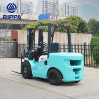 Gratis pengiriman Forklift kecil Stacker 3 Ton Portable Off Road Forklift truk medan kasar hidrolik Mini pertanian Forklift untuk dijual