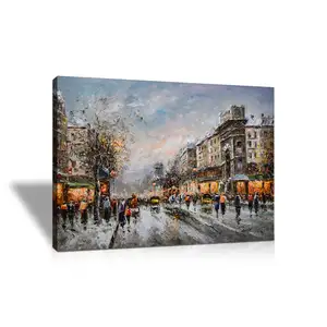 Pintura a óleo para decoração de casa, paris, pendurado na parede, 100%, pintura a óleo pintada à mão, para decoração de casa, venda imperdível