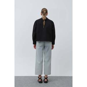 Veste utilitaire pour femme, col léopard noir, manches longues, tissée, pour l'automne - Product Image 2