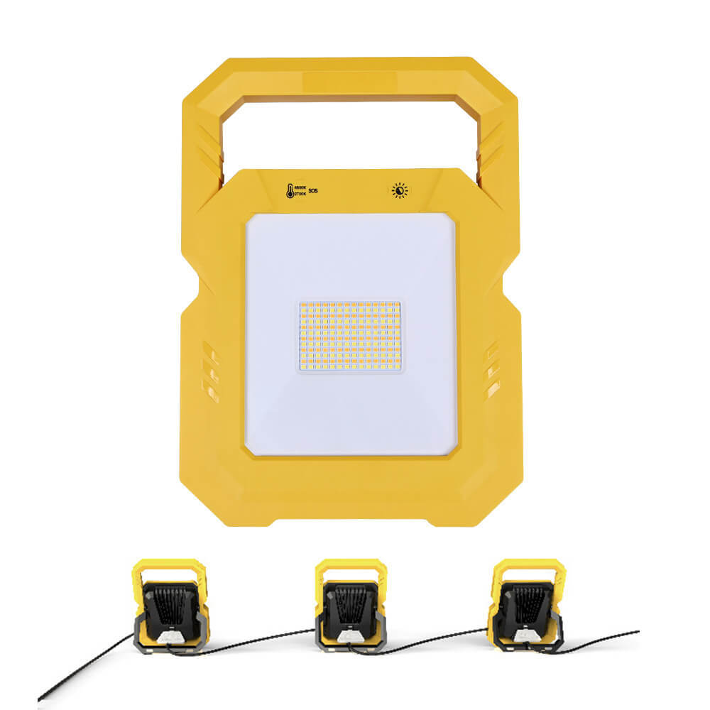 Extendable Waterproof 30W Square Mechanic LED Portable Work Light With Plug for Job Site Workshop Garage