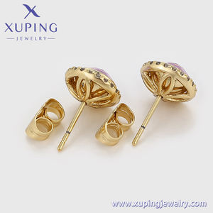 X000966522 XUPING <span class=keywords><strong>Jingjing</strong></span> Bijoux Mignon Cristal Violet Plaqué Or 14K Boucles D'oreilles Femmes Boucles D'oreilles Zircon Artificiel - Product Image 3