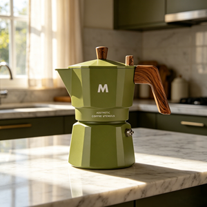 Elegante Caffettiera Moka Italiana Classica Personalizzabile da 150ml e 300ml per Cucina Domestica - Product Image 2