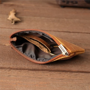 Minimalist Wallet Small Leather Retro Zipper Key Ring Card Holder Wallet - Product Image 4
