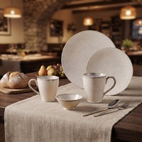 Service de table en céramique et porcelaine ST moderne, beige doux, design côtelé, assiettes à salade, bols à riz, résistant aux rayures, pour hôtel