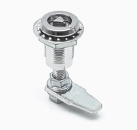 Serrure à came en alliage de zinc avec couvercle en plastique noir, verrou télescopique triangulaire, cylindre de verrouillage à came, serrure industrielle pour armoire WT