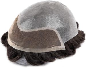 Custom V-Loop PU Skin Lace Front <b>Wigs</b> Hair System Toupee <b>Men</b> - Product Image 1