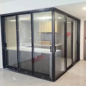 Home decor organizer armadio da cucina portatile mobili di stoccaggio armadio maniglia cucina porta in vetro divisorio in alluminio living