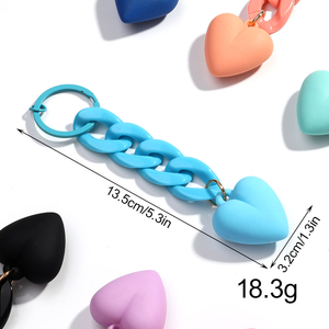 Neuer Acrylharz-Lucite-Gliederketten-Herzschlüsselanhänger mit Sprühlackierung – Trendiger Modeschmuck für Damen, Mädchen, Hochzeits- und Partygeschenke - Product Image 2