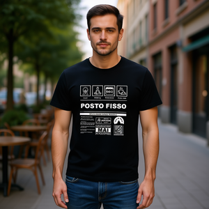 T-shirt Promozionale con Etichetta Fissa Nera Unisex Taglia Adulto Media - Product Image 3