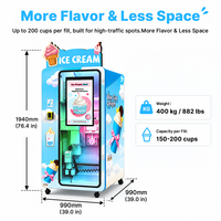 Distributeur automatique intelligent de crème glacée molle avec écran tactile, machine à crème glacée commerciale en libre-service pour les centres commerciaux