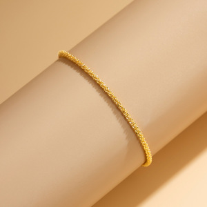FCJ All-match 18K placcato oro sottile cavigliera scintillante gioielli religiosi piede con zircone e tecnologia personalizzata intarsio - Product Image 4