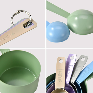 Juego de Tazas y Cucharas Medidoras de Acero Inoxidable Coloridas, Herramienta de Medición para Hornear, Cuchara Medidora de Cocina con Escala - Product Image 6