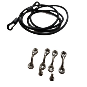 Juego de mosquetones metálicos de 6 piezas de 5 mm de grosor para uso en exteriores y camping con cuerda elástica de 3 m de longitud - Product Image 5