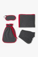 Ensemble de voyage en cachemire 100% tricoté, couverture, taie d'oreiller et masque pour les yeux