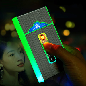 Luminous Lady Thuốc Lá Trường Hợp Với USB Arc Nhẹ Hơn Giữ 20Pcs 100Mm Thuốc Lá 2-Trong-1 Không Thấm Nước Có Thể Sạc Lại Hút Hộp Chủ - Product Image 4
