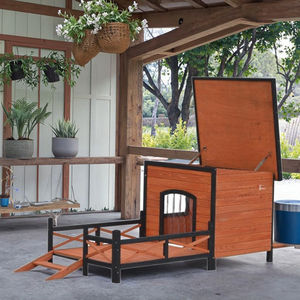 야외 나무 개 케이지 및 개집 중형 소형 개 창고 및 개 하우스 사계절 화이트 사용자 정의 크기 - Product Image 1