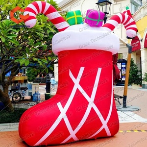 Meilleures ventes : Décoration de Noël gonflable géante Père Noël et bonhomme de neige en chaussettes, cadeau de Noël - Product Image 2