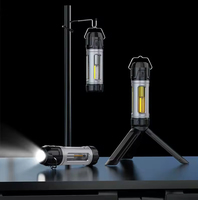 Lampada da Campeggio LED 2 in 1 USB e Type C, Corpo in ABS, Torcia Dimmerabile, Illuminazione Atmosferica per Tenda, Torcia Multifunzione