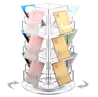 Usine en gros acrylique rotatif présentoir organisateur de comptoir pour cartes de visite cartes de voeux brochures-pour utilisation en magasin