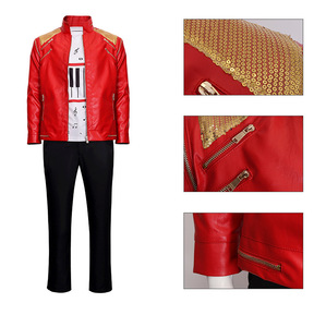 Nuevo Conjunto <span class=keywords><strong>de</strong></span> Disfraz <span class=keywords><strong>de</strong></span> Michael Jackson 2026 para Hombre, Chaqueta y Pantalones con Lentejuelas, Ropa <span class=keywords><strong>de</strong></span> <span class=keywords><strong>Baile</strong></span> MJ, Colores Rojos Brillantes, Estilo Vintage - Product Image 3