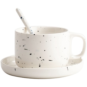 Wholesale <b>Ceramic</b> Coffee <b>Cup</b> and Saucer Sets with High Appearance Quality Retro Spotted Mugs Creative Couple-style <b>Cups</b> - Product Image 5