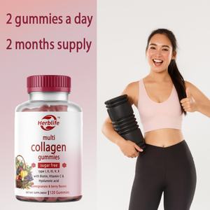 Gomitas de Colágeno Múltiple con Biotina, Vitamina C y Ácido Hialurónico, Sin Azúcar, Sabor a Granada y Bayas, Venta Caliente OEM/ODM - Product Image 4