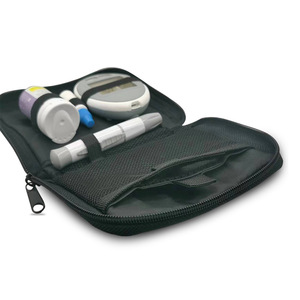 Sac pour lecteur de glycémie en tissu Oxford, étui de rangement pour instruments médicaux, 13x10.5x2.5cm, tissu noir pour lecteur de glycémie et - Product Image 2