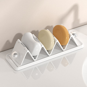 Imega Foldable Soap Dish Plastic Self Drain Rectangular Bathroom Sink Soap Holder Storage Rack - Product Image 2