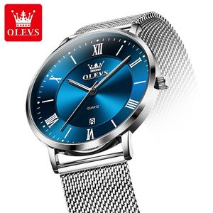 Montre à quartz pour homme, bracelet en maille, chronographe multifonctionnel classique, étanche, avec logo personnalisé OEM - Product Image 1