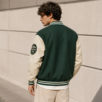 Veste de baseball bomber universitaire personnalisée pour homme, en cuir, avec broderie chenille de haute qualité, fabriquée par un fabricant OEM.