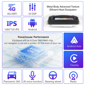 Pantalla Android de 8 pulgadas, reproductor Multimedia inteligente 8ore, Carplay automático inalámbrico con 4G 360 para Mercedes Benz Clase C W203 - Product Image 2