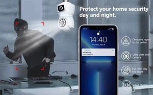 Caméra de surveillance V380 PRO à deux objectifs, interphone bidirectionnel à 360 degrés avec détection de mouvement, caméra ampoule E27 - Product Image 4