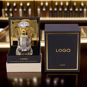 Custom Logo Luxury Black Gold Fragrance Slide Drawer Boxes Rigid Cardboard Paper Packaging Gift Set Perfume Bottle With Box