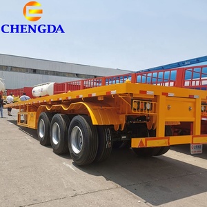 Nhiệm vụ nặng nề phẳng Giao hàng <span class=keywords><strong>container</strong></span> cho hiệu quả Giao thông vận tải <span class=keywords><strong>container</strong></span> phẳng <span class=keywords><strong>Trailer</strong></span> bán - Product Image 3
