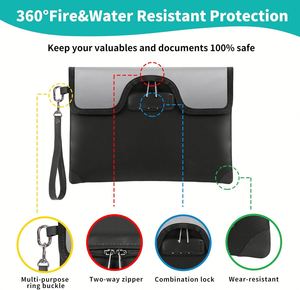 CUSTOM 8-Layer Fireproof Zippered Organizer Lockable Document Pouch for Cash IDs Legal Papers Fireproof Waterproof Filing - Product Image 3