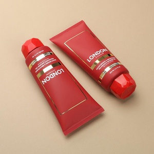 Vente en gros de tubes souples en plastique rouge personnalisés de luxe de 200 ml pour les soins de la peau, le gel douche, l'emballage cosmétique - Product Image 3