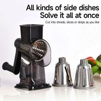 Nieuwe design keukenhulpjes groentesnijder BPA-vrij 3-in-1 roterende kaasschaaf komkommer noten groentesnijder/slicer