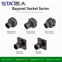 Conector Impermeable LTW Tipo Bayoneta Macho/Hembra para Montaje en Panel Frontal/Trasero, Receptáculo para Soldadura en PCB, 2, 3, 4, 5, 6, 8 Pines