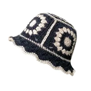 Вязанные крючком женские ковшовые шляпы ручной работы Cloche кашемировые трикотажные летние шляпы