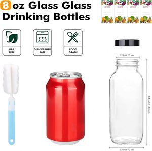 Venta de Fábrica: Botellas de Plástico PET Desechables de 8 Oz para Jugo, Leche y Bebidas, con Tapas, al por Mayor - Product Image 3