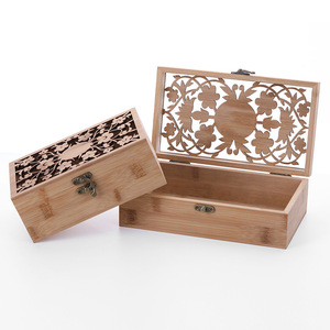 Caja de Almacenamiento de Bambú Rectangular 26.6x16.6x7.5cm, Caja de Regalo para Joyería Hecha a Mano, Caja de Madera Artesanal - Product Image 1