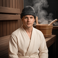 Chapeau de sauna en laine mérinos isolant thermiquement, protection des cheveux, style bonnet, accessoire de sauna