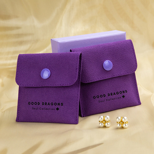Bolsa Pequeña de Terciopelo Morado de Alta Calidad, Personalizada, para Joyería, Bolsa de Sobre para Pendientes, Bolsa de Terciopelo para Pulseras, Bolsa de Embalaje - Product Image 1