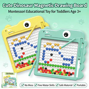 Tavola da <span class=keywords><strong>Disegno</strong></span> AiJH con 80 Perline, Forma di Dinosauro Cartoonesco, Gioco Educativo STEM per Stimolare l'Immaginazione e il Pensiero - Product Image 2