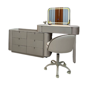 Table de toilette de luxe moderne et minimaliste <span class=keywords><strong>avec</strong></span> panneau LED haut de gamme et rangement intégré pour chambre à coucher - Product Image 3