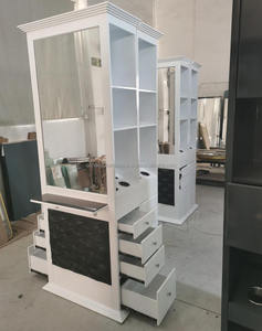 Station de coiffure moderne avec miroir LED et rangement pour studio de styliste - Product Image 6