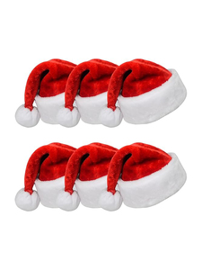 Chapeau de père noël rouge classique blanc fausse fourrure garniture <span class=keywords><strong>pompon</strong></span> chapeau de fête pour le jour de noël cadeau de noël usine bonnets chapeaux - Product Image 6