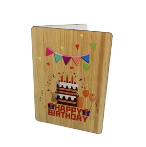 Servicio de corte por láser Productos de madera personalizados Tarjeta de madera de felicitación temática de cumpleaños, regalo de día especial - Product Image 1